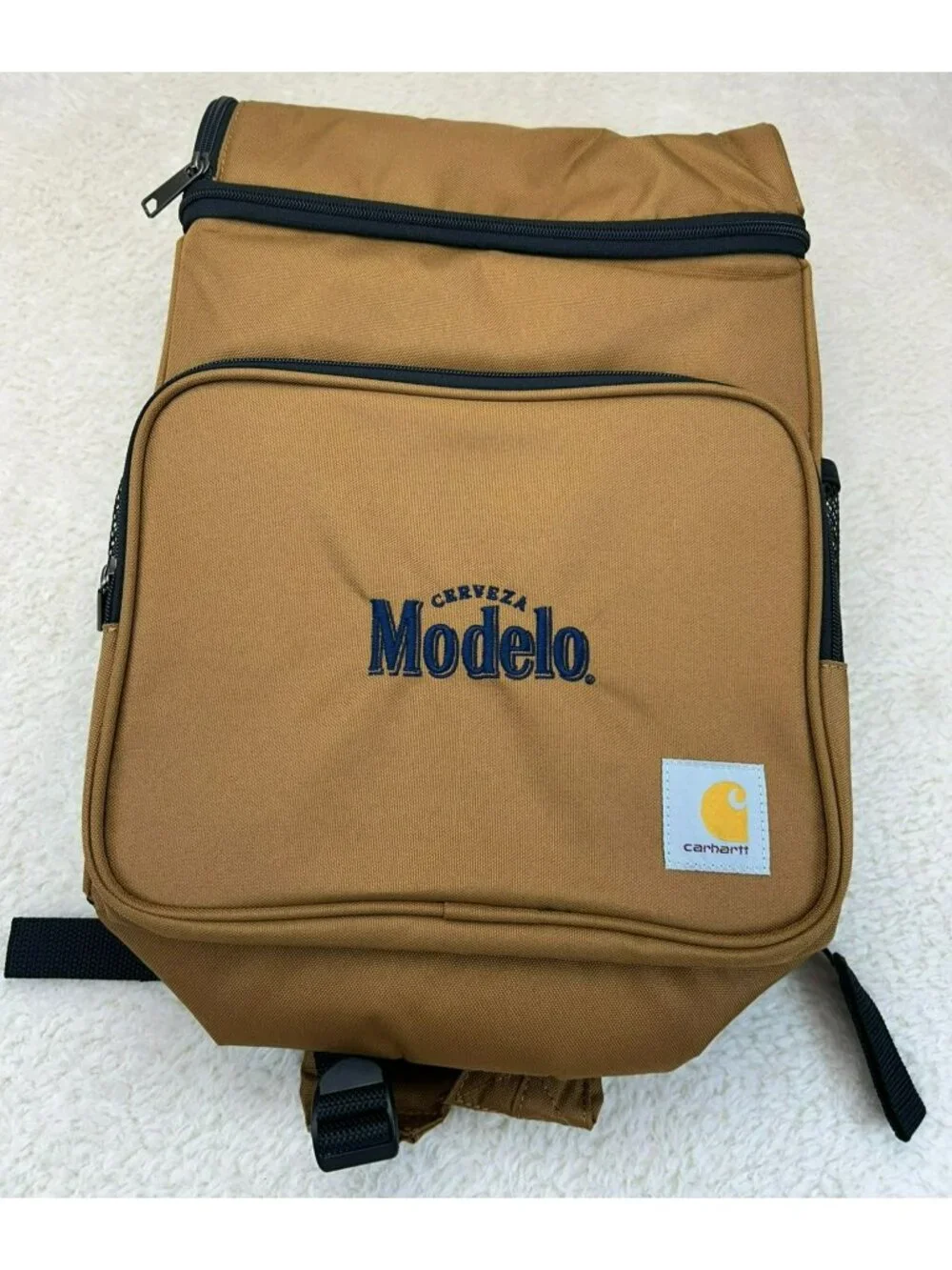 Carhartt Modelo Beer Tan Convertible Cooler Backpack Polyester Embroidered Logo